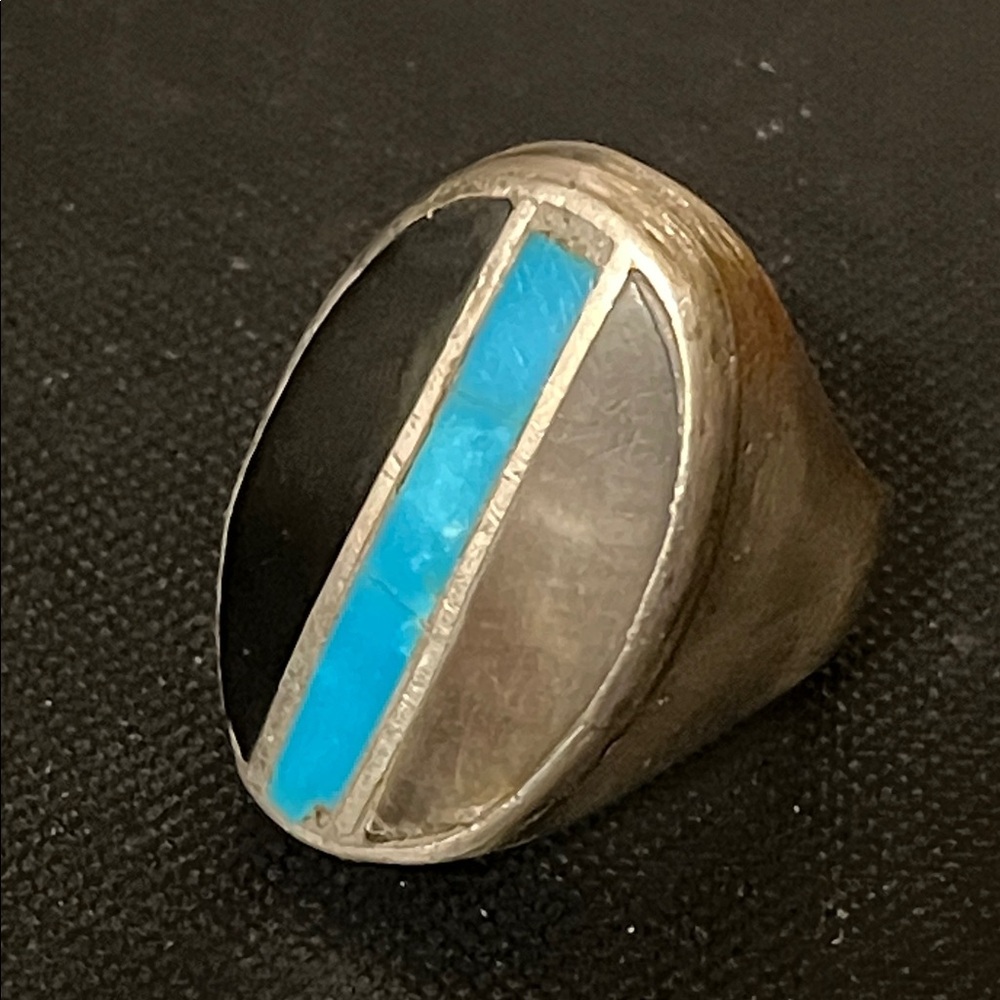 Men’s Native American inlay Silver ring